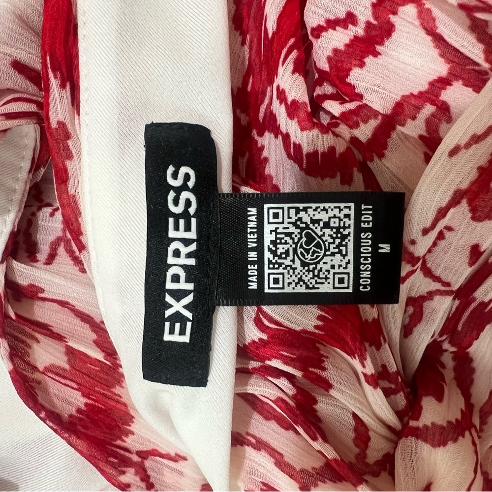 Express Red and White Backless Dress - Picture 5 of 5